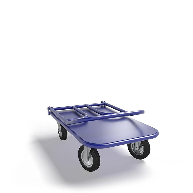 Платформенная тележка ТПСР 2 М (г/п 400 кг, 900x600 мм, колеса черная резина 160 мм, складная ручка)