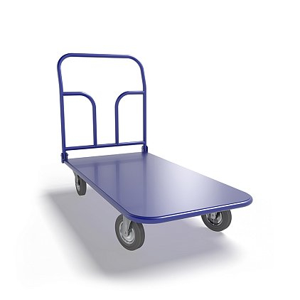 Платформенная тележка ТПСР 2 М (г/п 500 кг, 900x600 мм, колеса серая резина 200 мм, складная ручка)