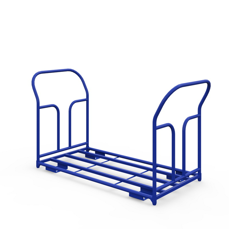 Тележка каркасная с двумя ручками ТКД 4 (г/п 400 кг, 1200x600 мм, колеса черная резина 160 мм)