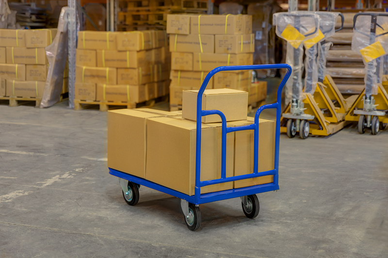 Тележка платформенная ТПТ (г/п 500 кг, 1200x600 мм, колеса черная резина 200 мм)