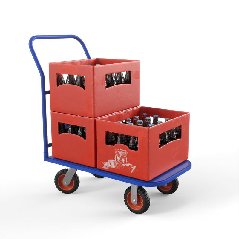 Тележка платформенная ТПТ (г/п 500 кг, 900x600 мм, колеса литая протекторная резина 200 мм)