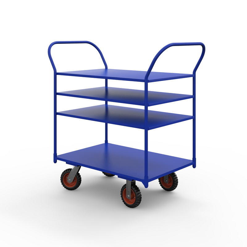 Тележка платформенная трехъярусная ТЯ 5 (1200x700 м, колеса черная резина 200 мм)