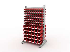 Стеллаж для пластиковых лотков SORTEX двухсторонний 1800x1000x800.05