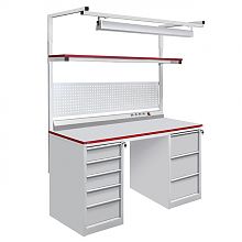 Стол металлический промышленный на базе 2-х стационарных тумб ТС (СП-1800Т2Т3) ESD