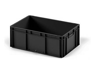 Пластиковый ящик 600х400х220 (ЕС-6422) с усиленным дном, закрытые ручки (12.311.99 R)