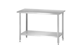 Стол производственный СПРн - 600x700x860 Norma Inox (полка сплошная, ножка угловая)