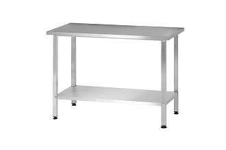 Стол производственный СПРп - 1200x600x860 Profi Inox (полка сплошная)