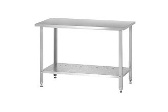 Стол производственный СПРн - 800x600x860 Norma Inox (полка перфорация, ножка угловая)
