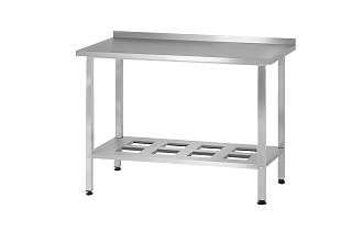 Стол производственный СПРп - 1800x700x860 Profi Inox, борт (полка-решетка)