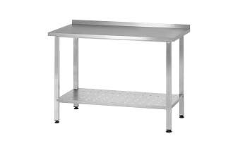 Стол производственный СПРп - 1000x600x860 Profi Inox, борт (полка перфорация)