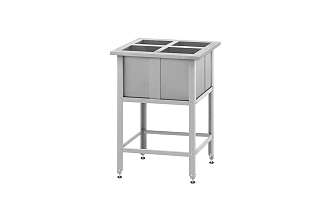 Ванна моечная для обработки яиц ВМСн - 630x630x860 Norma Inox, 4 м/о 240x250x350 (ножка угловая)