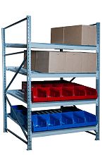 Гравитационный стеллаж с роликовыми полками 1600х1200х1300, 4 яруса