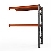 Секция приставная стеллажа металлического Оптима, 2000x1250x785 мм. Ярусы: 2 шт. фанера