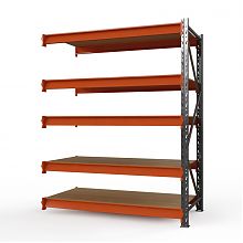 Секция приставная стеллажа металлического Оптима, 2500x1530x785 мм. Ярусы: 5 шт. метал