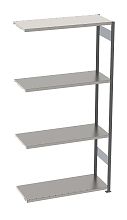 Стеллаж S90 2480х1280х400, 4 полки, доп. секция