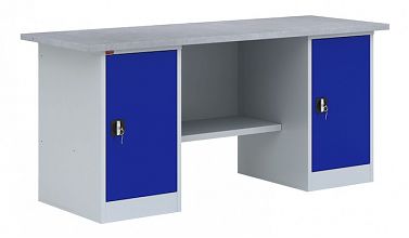 Верстак двухтумбовый (с двумя тумбами) - ВП 5 (Синий)