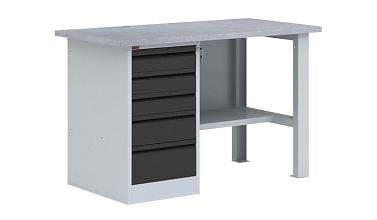 Верстак однотумбовый (драйвер) - ВП 3 (Графит)