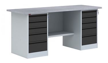 Верстак двухтумбовый (с двумя драйверами) - ВП 6 (Графит)