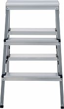 Стремянка двухсторонняя стальная с алюминиевыми ступенями NV1140.3