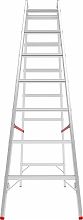 Индустриальная двухсторонняя алюминиевая стремянка с развальцованными ступенями NV5120.4