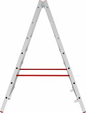 Индустриальная двухсторонняя алюминиевая стремянка с развальцованными ступенями NV5120.4