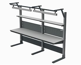 Стол рабочий укороченный 1200х700 мм 41.СД ESD (RAL7035) + 41А.СВ-120