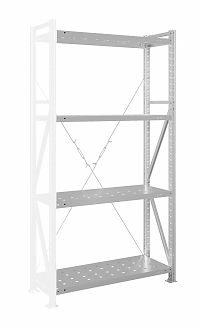 Стеллаж MS U 200x150x40/4 (Нагрузка на полку 150, перфорированная) ДС