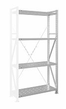 Стеллаж MS U 250x120x80/4 (Нагрузка на полку 300, перфорированная) ДС