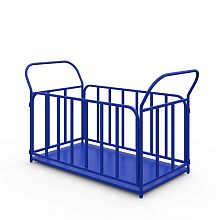 Тележка платформенная с трубчатыми бортами ТБ 1 (г/п 450 кг, 800x500 мм, колеса черная резина 160 мм)